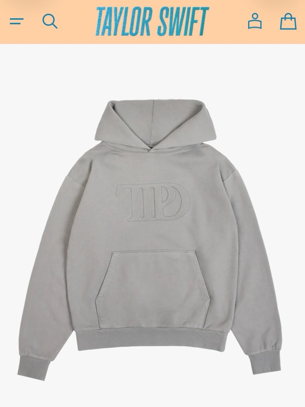 Taylor Swift Gray Embossed Logo Hoodie for Kids